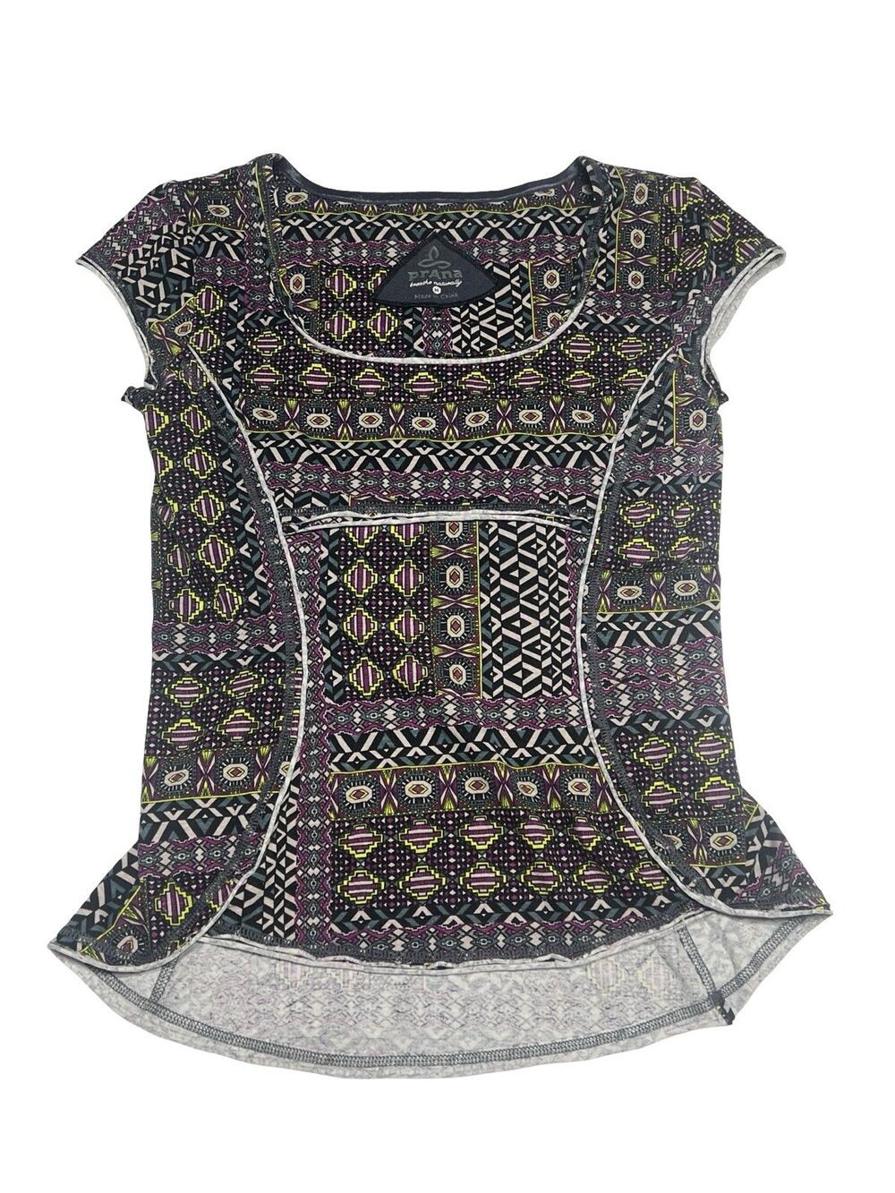 Prana Katarina Active Women's Top Yoga Pilates Hiking Organic Cotton w/ Bra Sz M